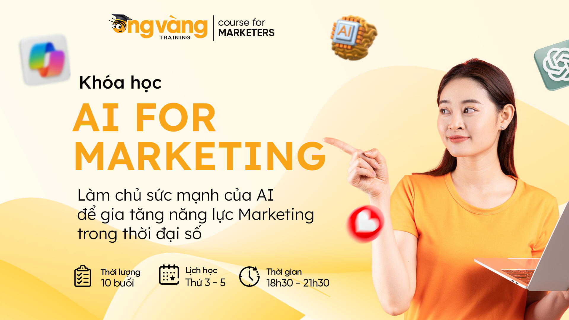 Thông báo chiêu sinh lớp AI for Marketing - Khóa K02